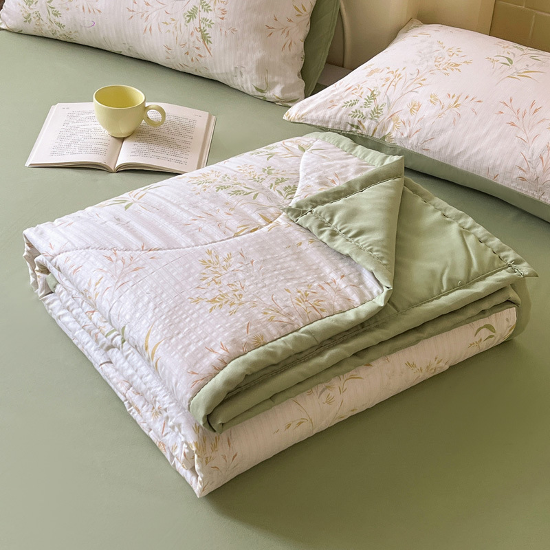 Fresh and clean summer quilt, Class a fabric, ins style double-layer yarn washed cotton summer cool quilt, bedding, bubble cotton air-conditioned quilt Application Scenario