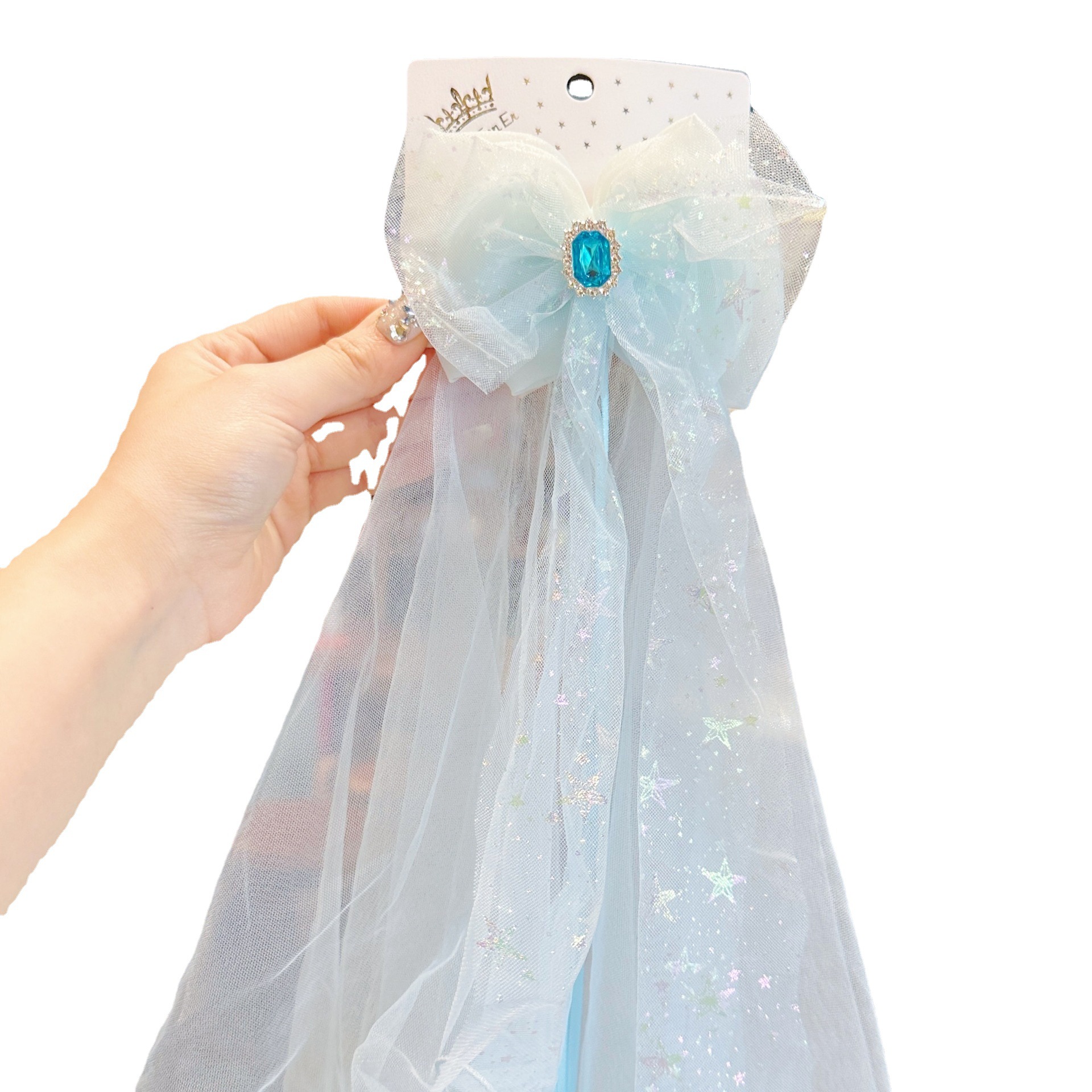 Korean Version Of The New Diamond Bow Draped Children's Hair Clip Net Red Photo Artifact Handmade Delicate Hair Accessories For Baby Girls Item Picture