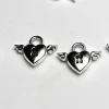 Creative and romantic couple heart lock bracelet accessory pendant, Angel Wing Heart-shaped wing necklace, ancient silver alloy pendant details Picture