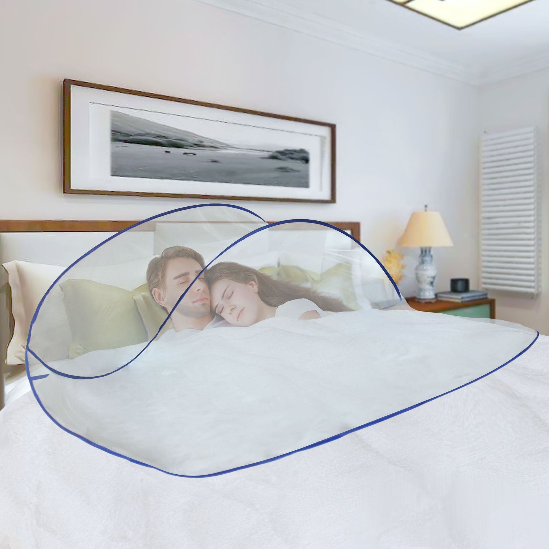 T升级面部可折叠蚊帐家用免安装密儿童遮光床上卧室学生防蚊帐详情图3