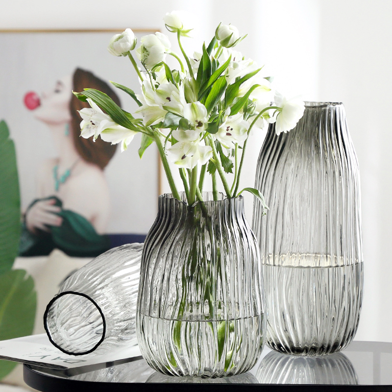 纳纶大号玻璃花瓶透明水养富贵竹百合花瓶摆件客厅插鲜花干花北欧详情图2