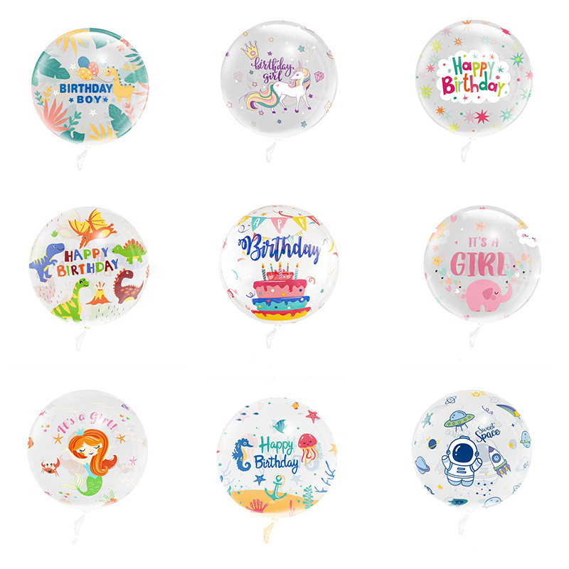 透明18寸儿童气球卡通可爱小动物充气气球批发地摊夜市气球货源