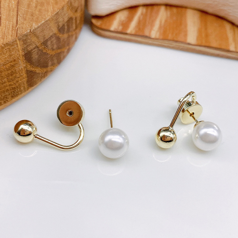 Obi new S925 silver needle pearl temperament sense earrings senior design sense of women's earrings fashion wholesale simple Specification drawing