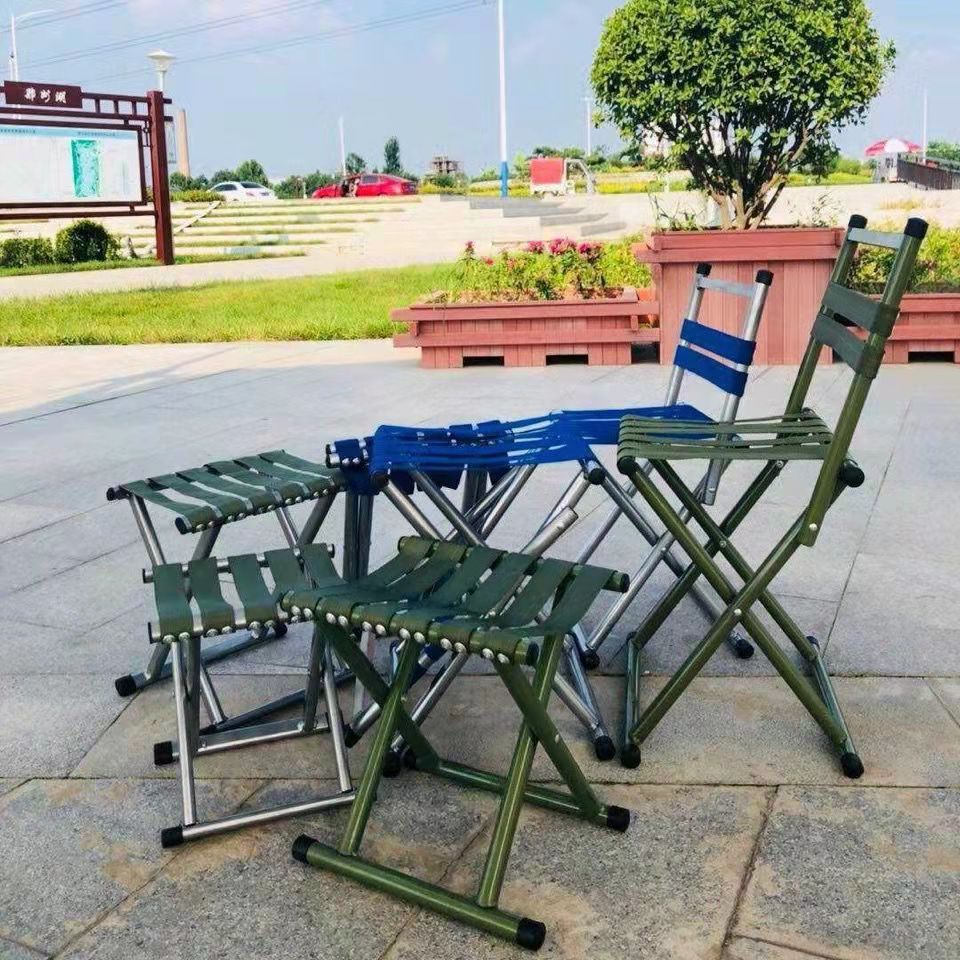 Wholesale of portable small stools, folding fishing stools, household outdoor adult train backrest folding chairs, and children's stools details Picture