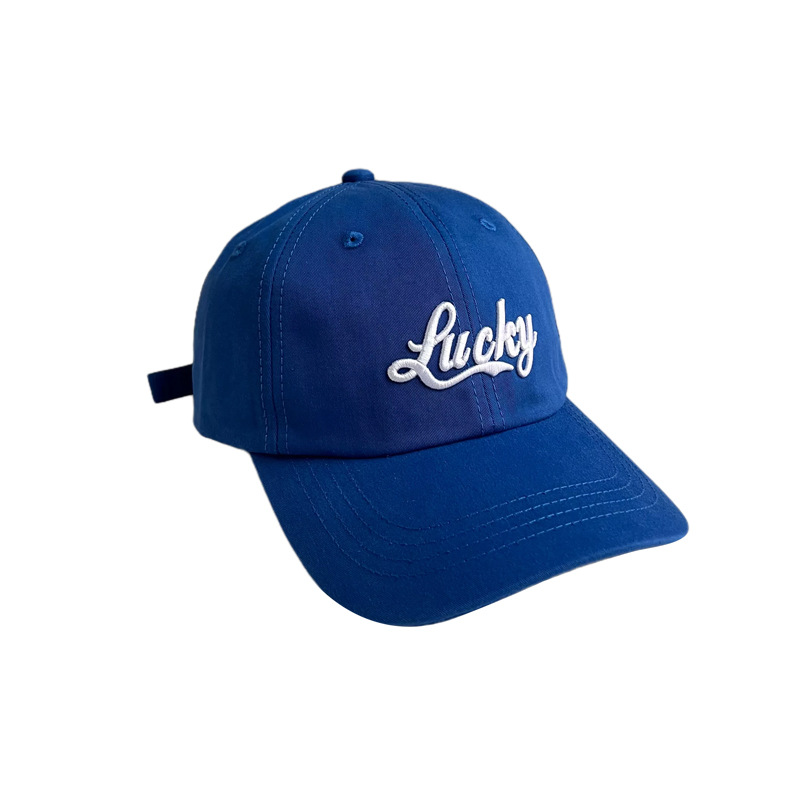 Wholesale of new Korean lucky lettered hats for women, spring and summer baseball caps, men's sunshade baseball caps, and women Item Picture