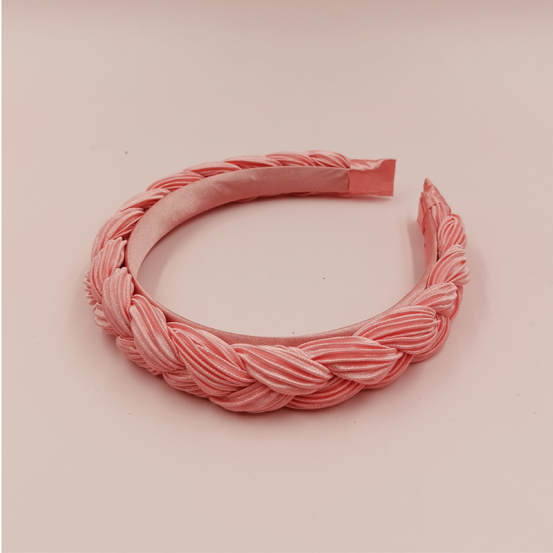 Exclusive Qiwei Accessories, exclusive cross-border new handwoven twisted pleated multi-strand multi-color hair band headwear for women Specification image