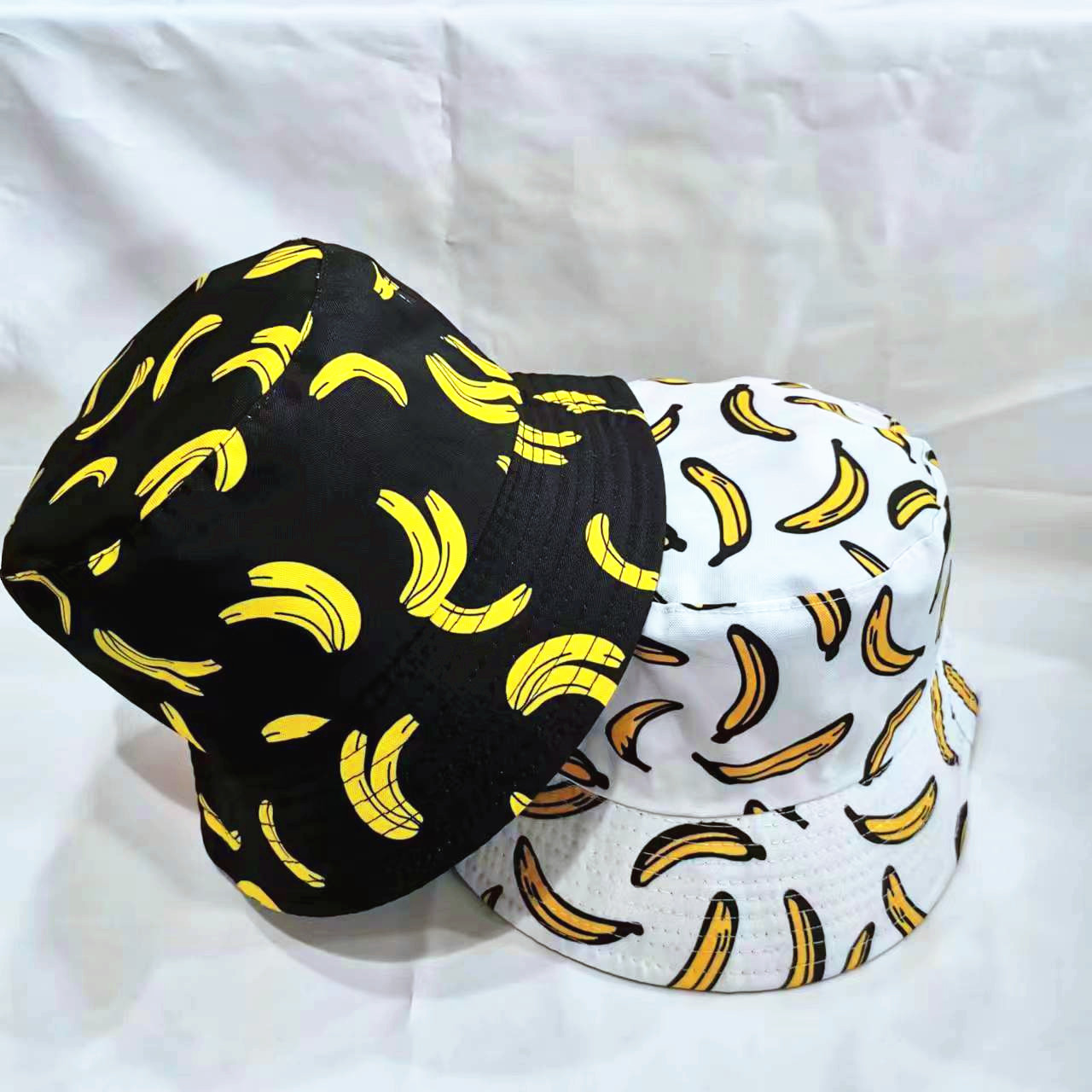 Adult Double-Sided Sun Hat Korean Parent-Child Sunscreen Wearing Both Printed Hats Outdoor Outing Fisherman Hat Children's Hat Specification drawing