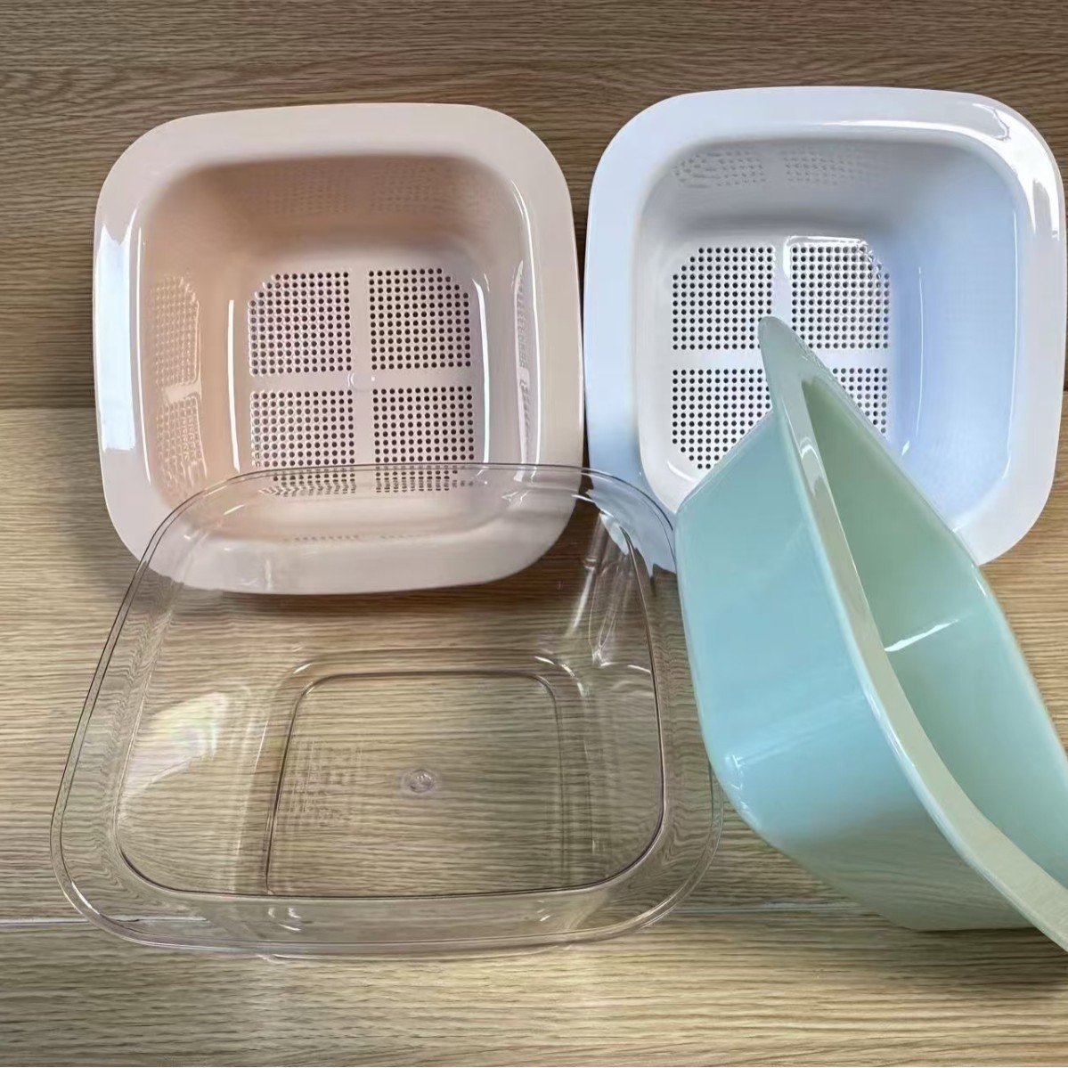 新款沥水篮厨房双层塑料创意洗菜篮家用多功能洗水果滤水加厚沥水详情图4
