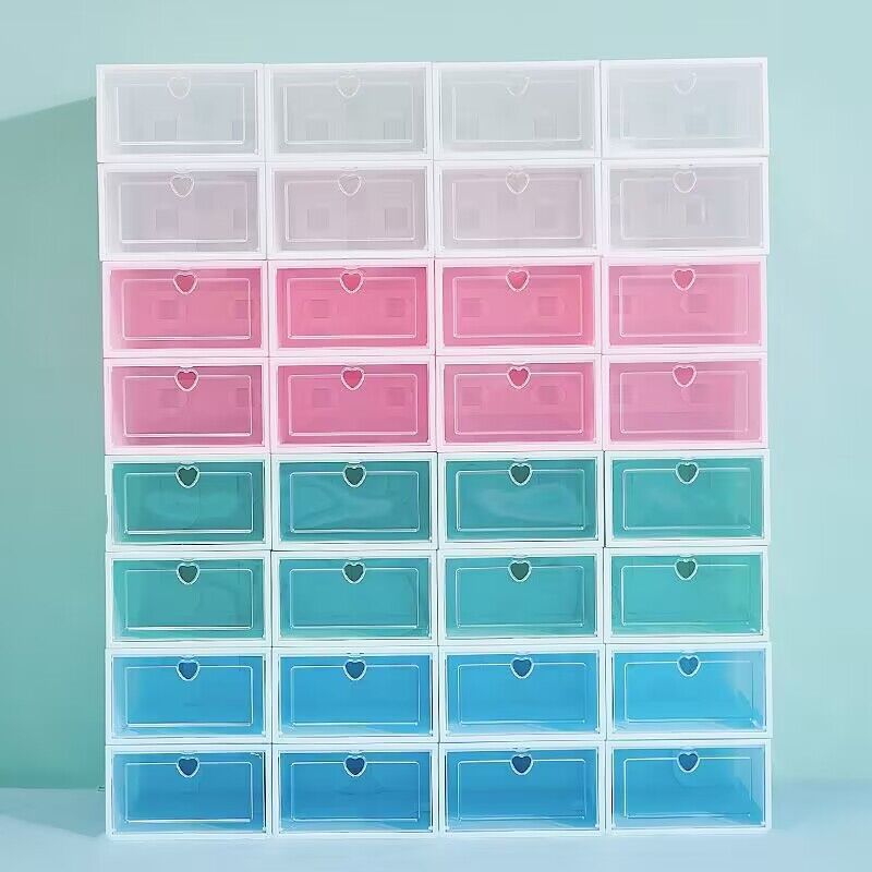 Transparent shoe box, plastic shoe cabinet, plastic storage box, shoe box dust-proof and moisture-proof storage cabinet