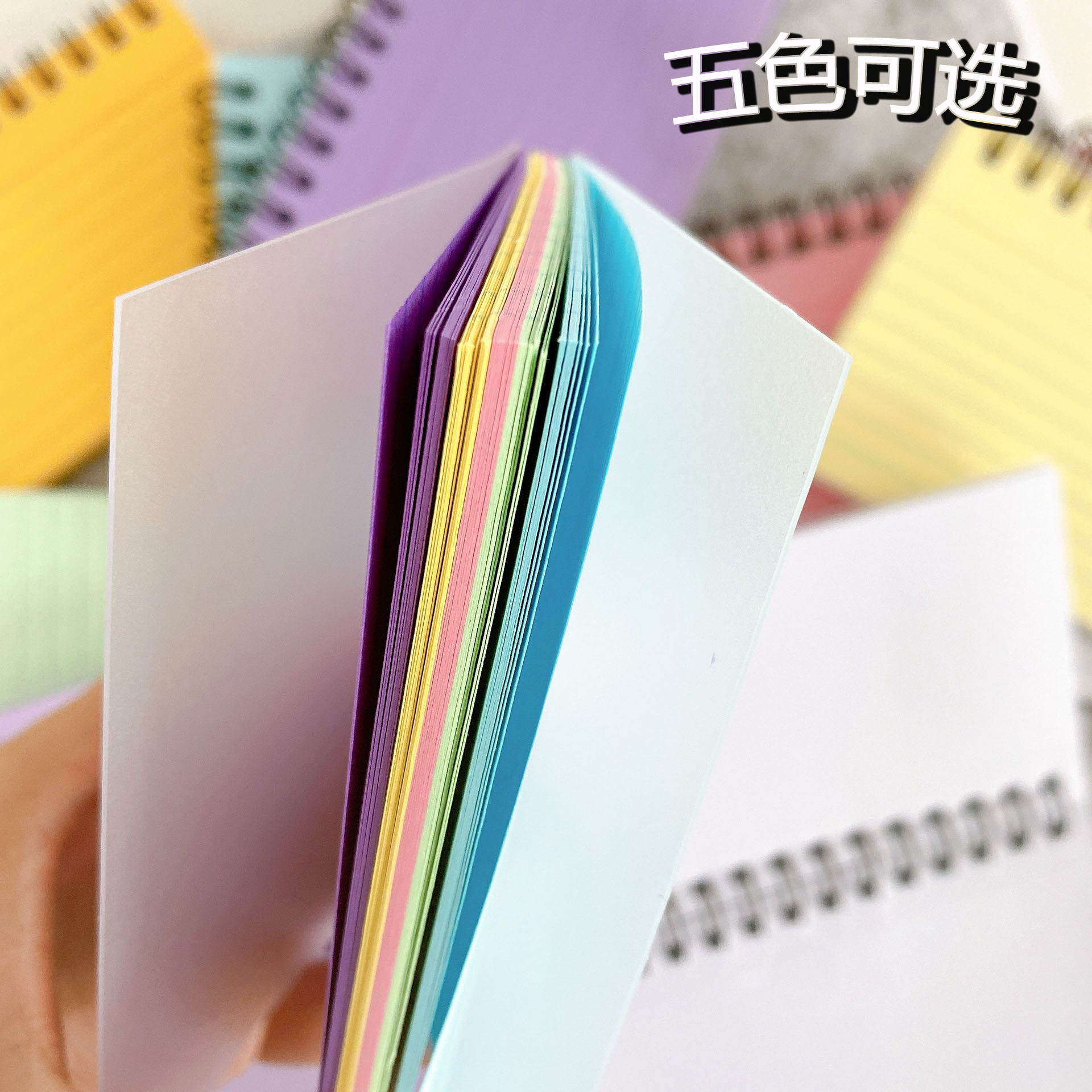 Cross-border simple horizontal line color tearable index card small notebook, coil creative sticky note notebook wholesale details Picture