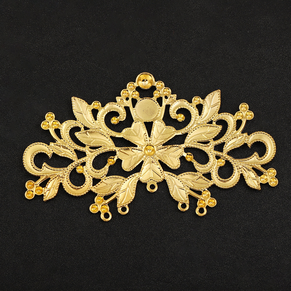 Ming Diy Jewelry Accessories Iron Hollow-Out Three-Dimensional Large Flower Metal Flower Piece Antique Fan Accessories Materials Wholesale details Picture