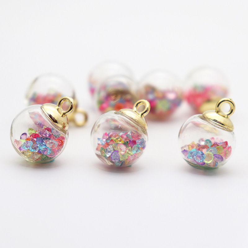 Dreamy colored brick and stone mixed style glass ball pendant accessories, necklace headband, bracelet, keychain DIY jewelry accessories Specification image