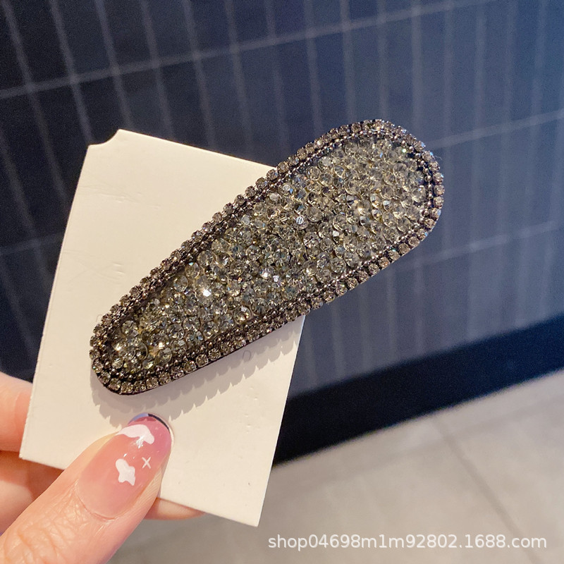 Rhine-Diamond Hair Clip 2022 Net Red Side Fringe Hair Clip New Bb Broken Hair Clip Clip High-End Top Clip Girl Hair Accessories Application Scenario