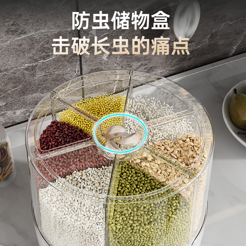 Rotating Rice Bucket For Grain Storage Rice Storage Box Household Moisture-Proof Sealed Rice Box Kitchen Rice Jar details Picture