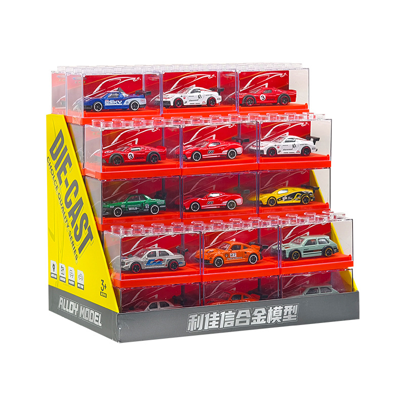 1:64 transparent box alloy car model, inertial simulation race, car boy gift, decorative item, gift, children's toy wholesale Item Picture