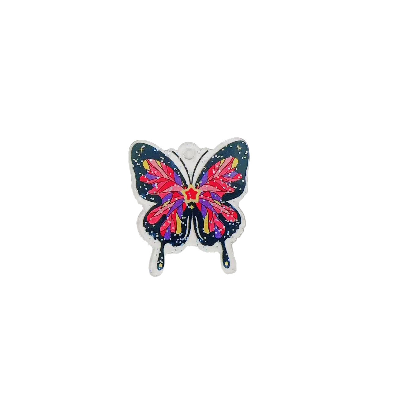 Diy Accessories Accessories Resin Bright Powder Three-Dimensional Butterfly Key Chain Pendant Acrylic Accessories Hair Accessories Handmade Materials Item Picture
