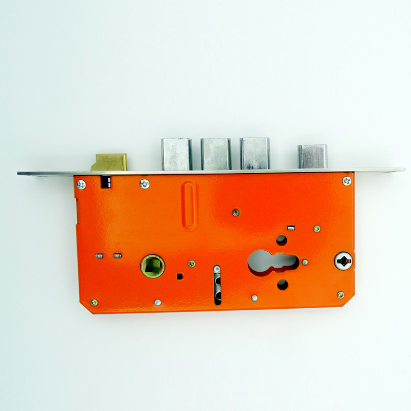 Wholesale 24*240 orange ordinary mechanical lock body 6068 half steel copper tongue anti-theft door thickened anti-theft door lock body details Picture