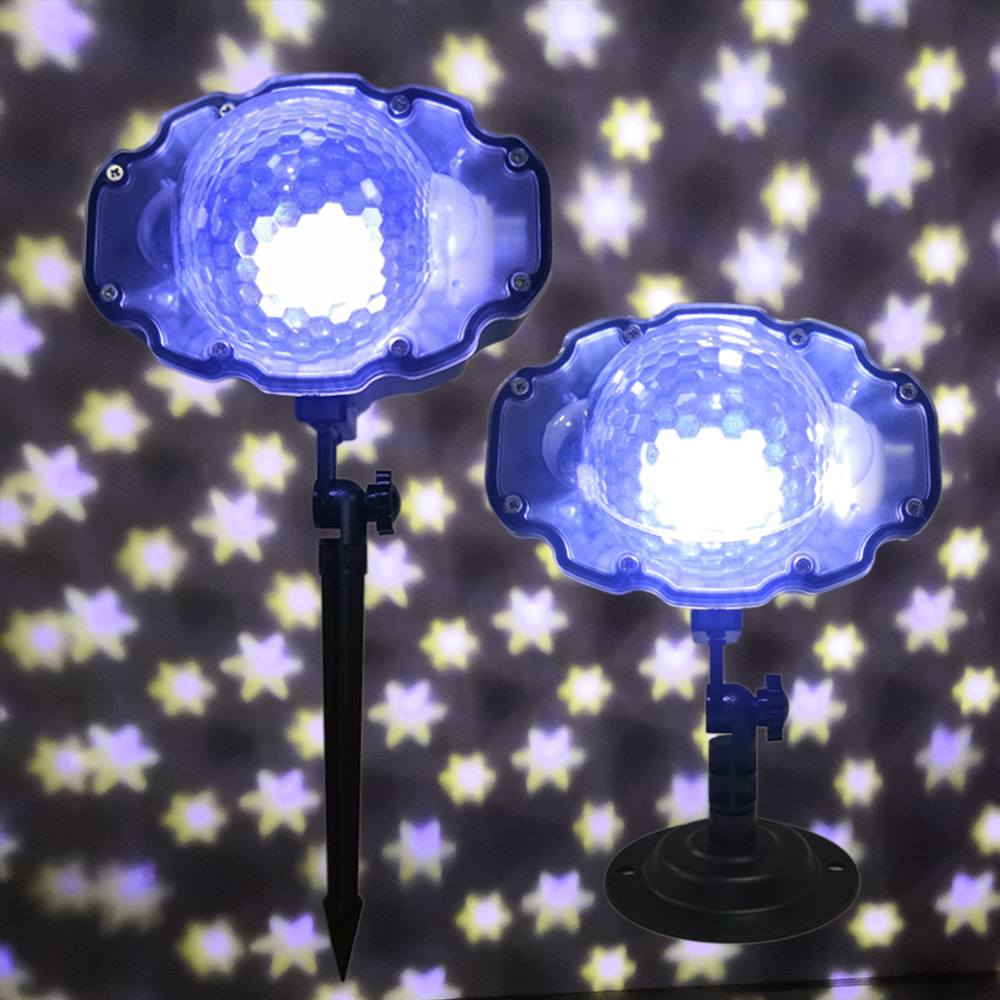 White light hexagonal star projection lamp, mini snow lamp, colorful heart hexagonal star pattern, large-area high-brightness snow flower lamp