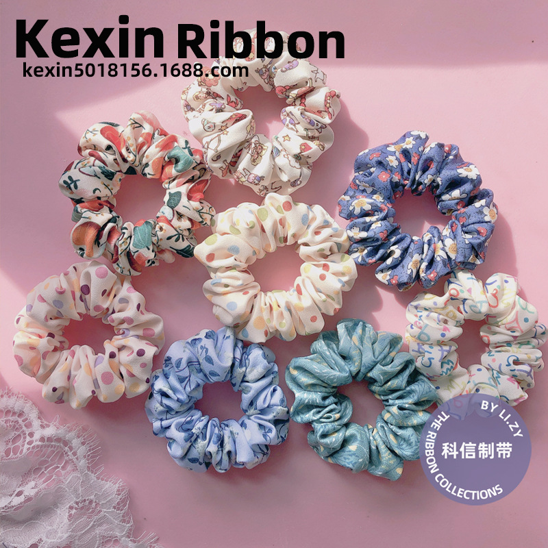 9Cm Single Color Cloth Strip Fat Sausage Scrunchie Single Cloth Strip Handmade Diy Hair Accessories Bow Material Large Intestine Scrunchie