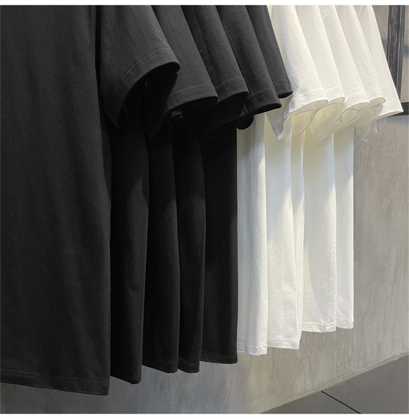Men's and women's same style pure cotton short-sleeved T-shirt, solid color short-sleeved, women's casual, men's short-sleeved, combed heavy, 220 grams per square meter short-sleeved Application Scenario