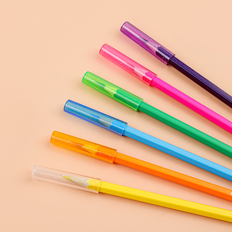 Wholesale plastic cute primary school girls pencil protectors Children's cartoon pencil caps pencil cap extenders details Picture