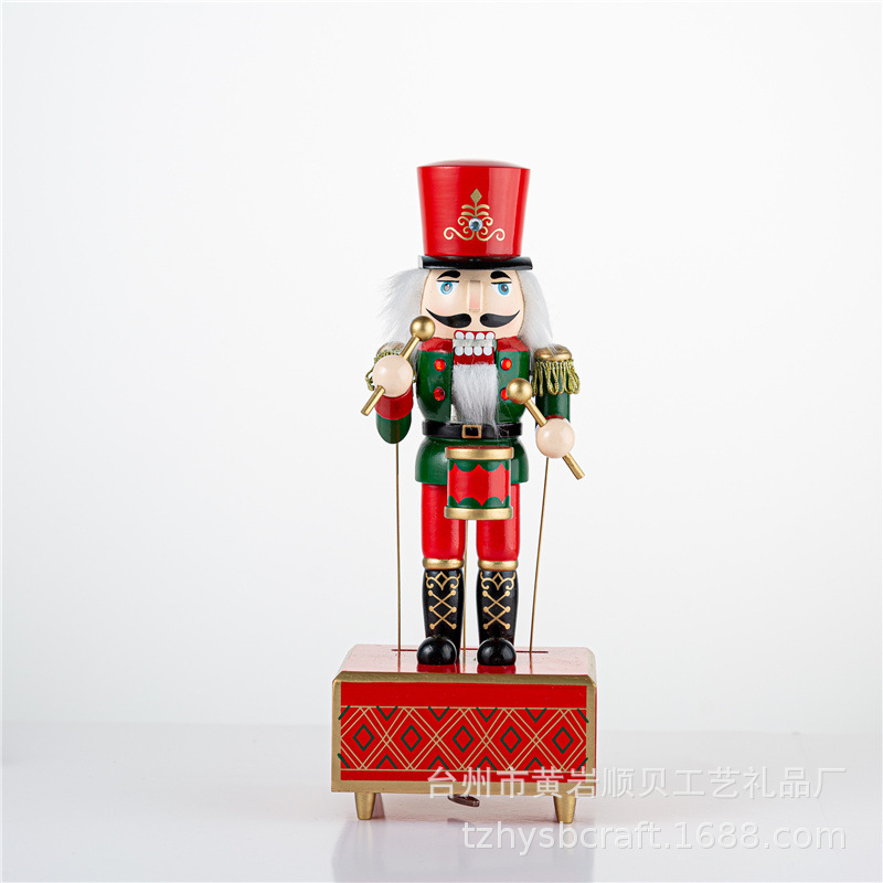 Christmas And New Year Gift 32Cm Boutique Sb58507 Lotus Hand-Painted Nutcracker Clockwork Music Box Specification drawing