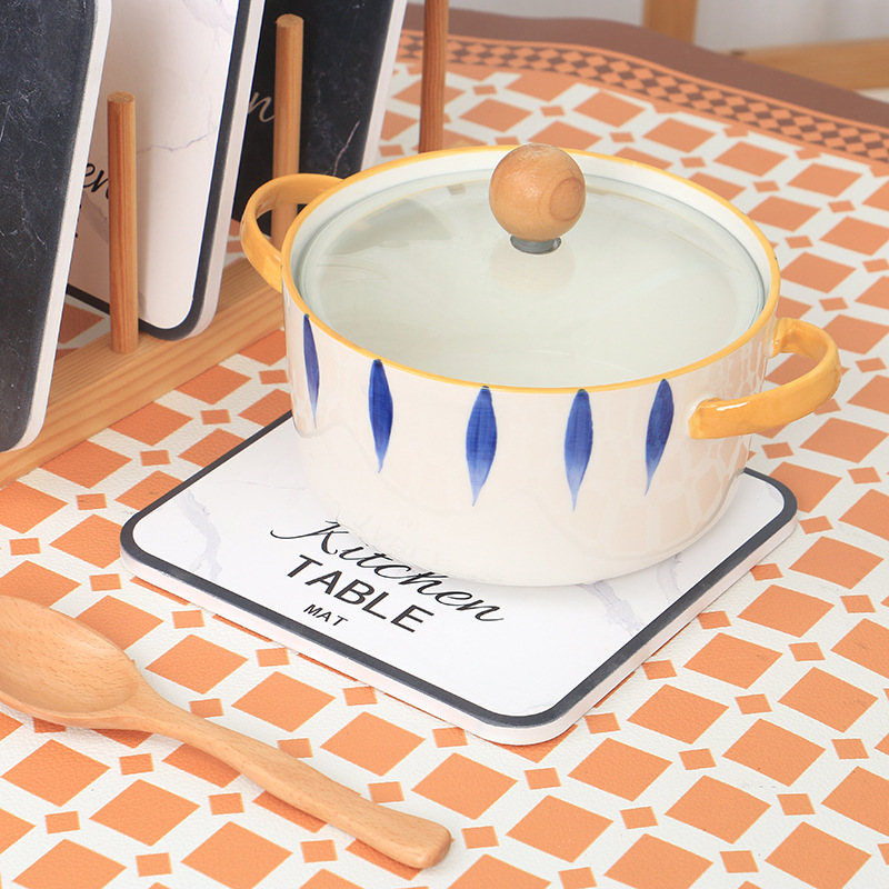 创意方形带孔锅垫 跨境欧美餐厅厨房桌面陶瓷餐垫 隔热保温餐桌垫详情图3
