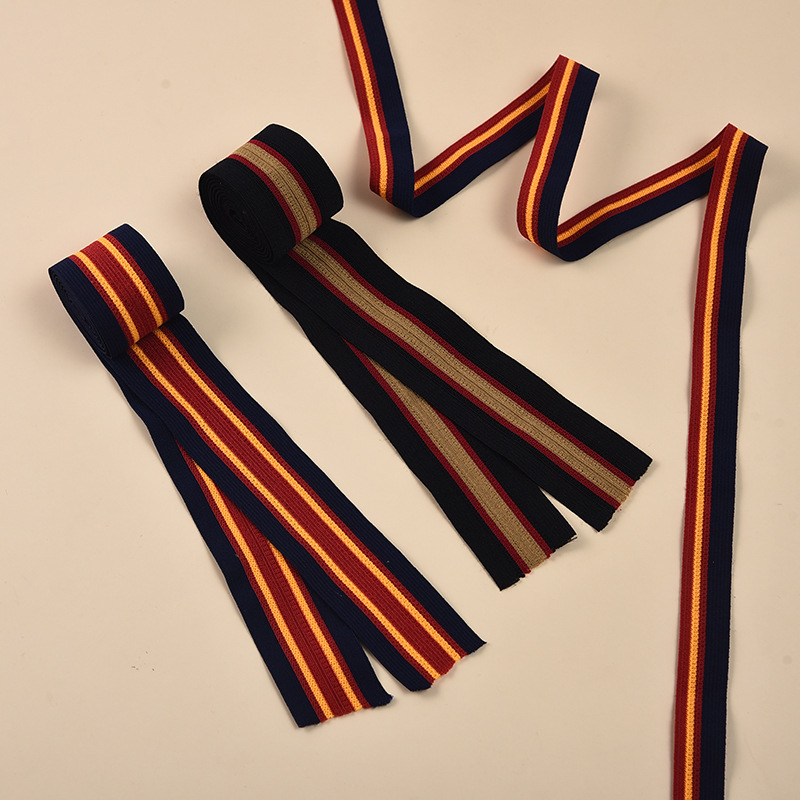 Sportswear Ball Suit Yarn-Dyed Ribbon Collar Cuff Webbing Jersey Webbing Striped Intercolored Webbing Side Strip Application Scenario