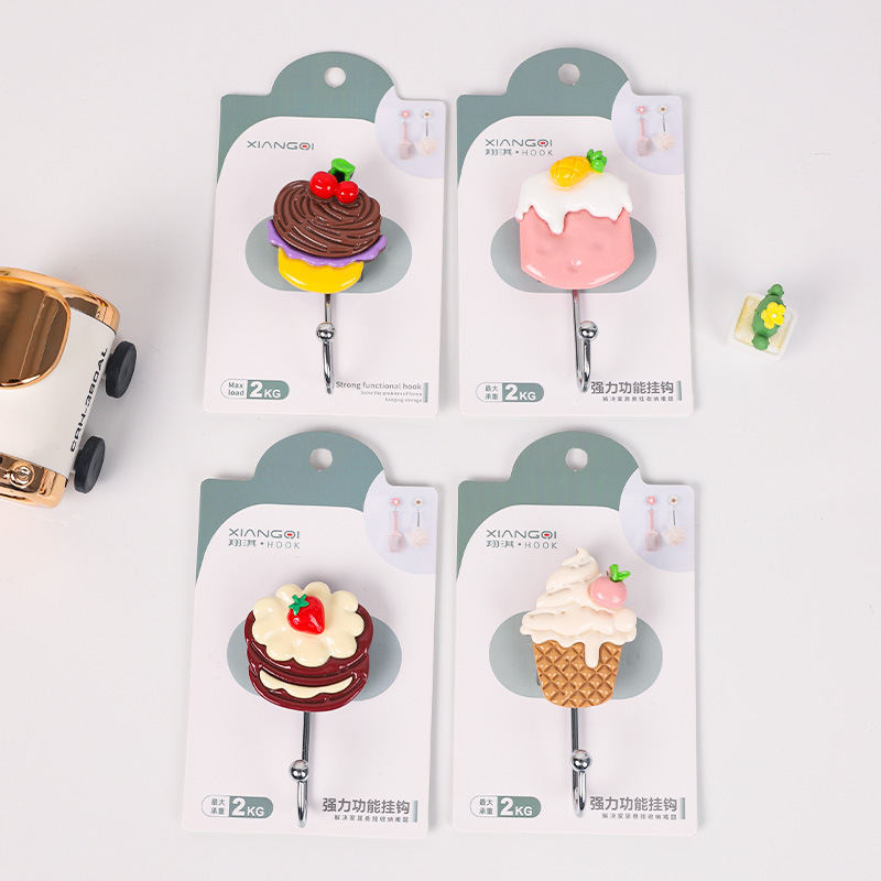 Cute dessert-shaped sticky hooks, creative hooks, student dormitories, home kitchens, bathrooms, seamless sticky hooks, no need for drilling details Picture