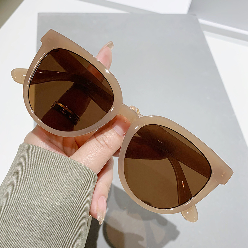 茶色墨镜韩版奶茶色果冻太阳镜女防紫外线潮流太阳眼镜详情图2
