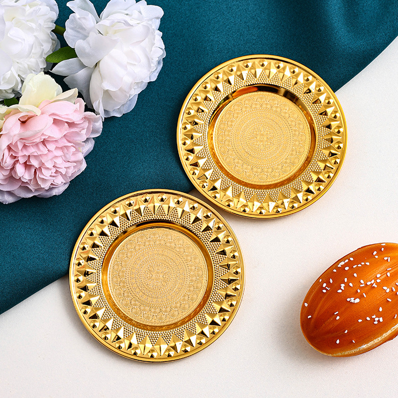 Nordic Gold Cake Plate Home Creative Fruit Plate Snack Plate High-End Luxury Jewelry Tray Snack Plate Specification drawing