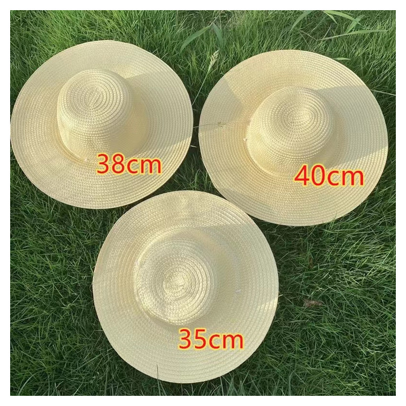 Wholesale handmade straw hats, summer farmers, women, sun protection, labor protection, team-building, painting, large brim yellow hats details Picture