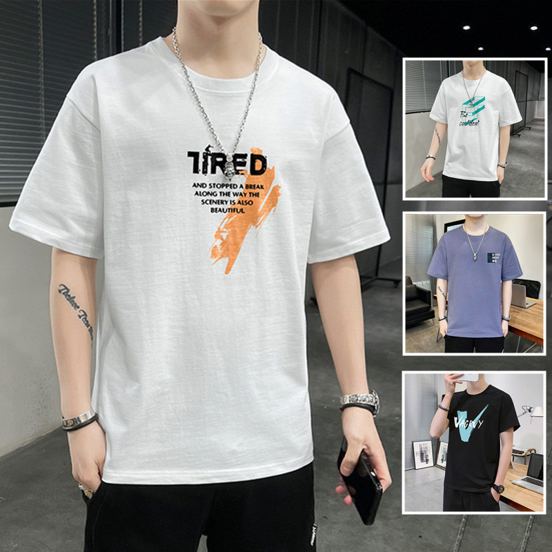 2022 New short-sleeved T-shirt for men, pure cotton half-sleeved top, summer men's fashion trend, summer clothing, T-shirt, trendy brand