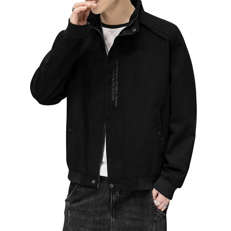 Autumn jacket for men: Korean style, loose and casual, stand-up collar jacket embroidered 2023 new stylish jacket for men Item Picture