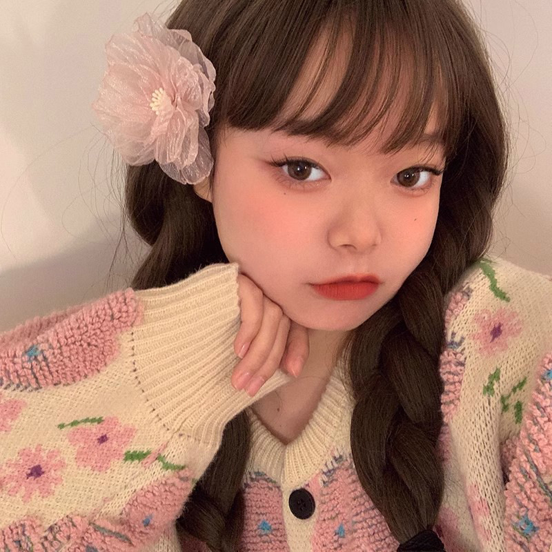 The color is super spring-like ~ Vacation-style large flower hair clip, side clip, new 2024 bangs hair accessory for women Specification image