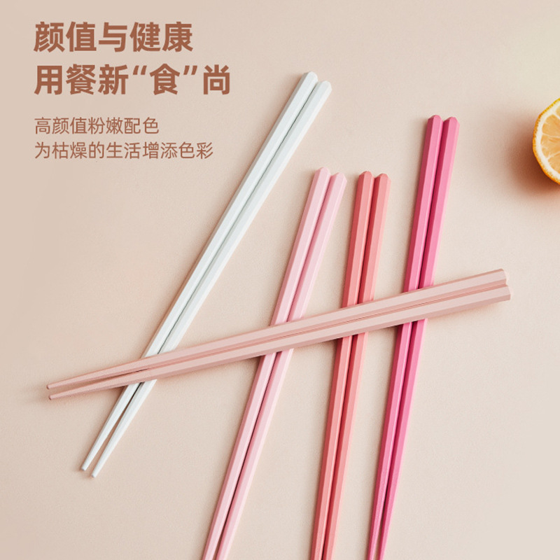 【 Newcomer Bestseller 】 Macaron Alloy chopsticks 4.9 free shipping, one chopstick per person, separate dining chopsticks, five-color Japanese chopsticks for home use details Picture