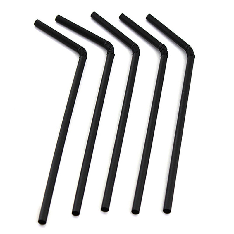 6MM cocktail decoration straw, black straw for coffee shops and bars, black curved straw for Western restaurants Item Picture