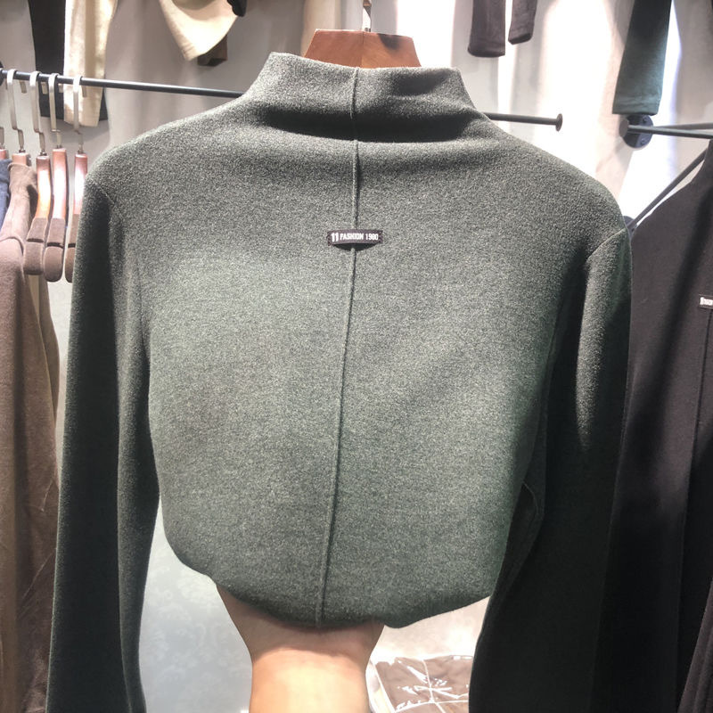 Wholesale of women's clothing one-piece consignment 2021 new autumn and winter double-sided German velvet base shirts, women's sweatshirts and high-neck tops Application Scenario