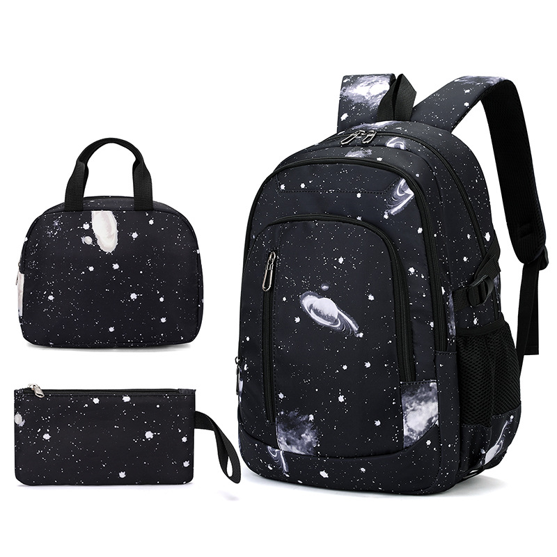 Cross-Border New Schoolbag Schoolbag For Primary School Students Male Star Backpack Three-Piece Waterproof Thermal Insulation Set For Grades 4-6