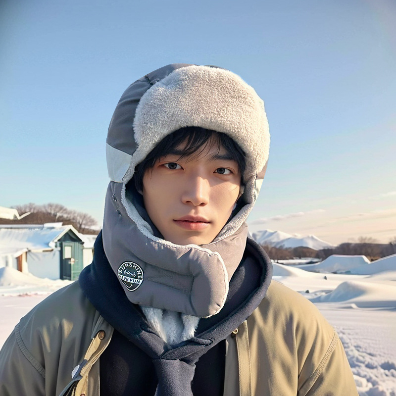 Hats Men's Ski Hats Outdoor Ear Protection Windproof Thunder Caps Men's Winter Cotton Caps Warm Pilot Biking