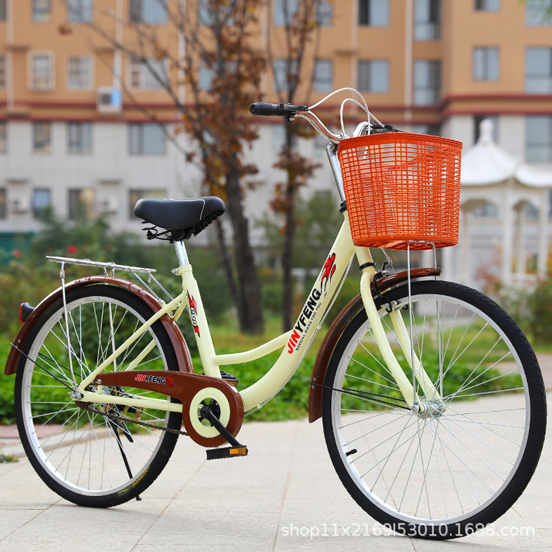 女式自行车女24/26寸轻便代步单车男普通成人学生城市淑女通勤车