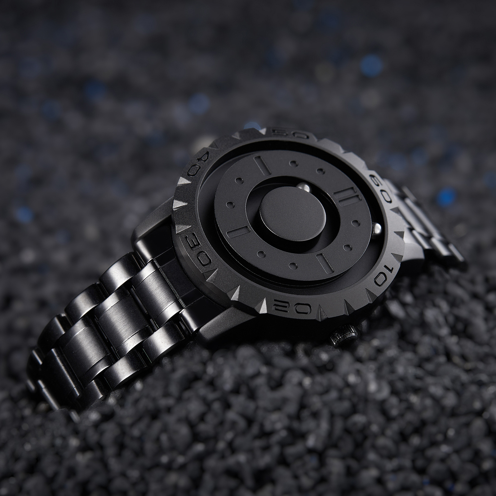 EUTOUR磁力滚珠男士个性创意手表潮黑科技炫酷概念无边框设计手表详情图1