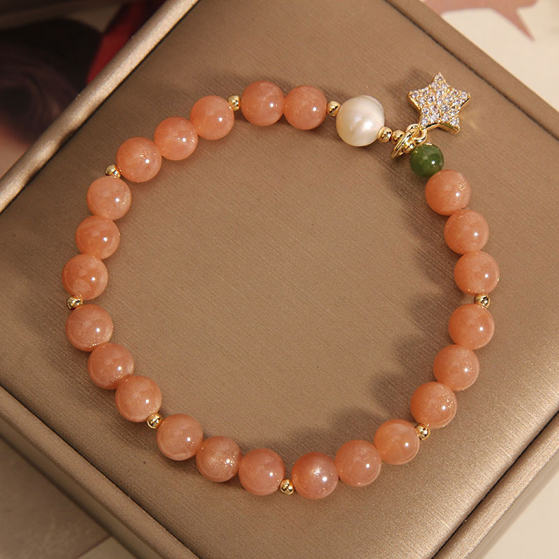 Brazalete de piedra de sol mujeres ins nicho ligero lujo alto sentido estrella colgante cristal mano cadena regalo estudiante mejor amiga Item Picture