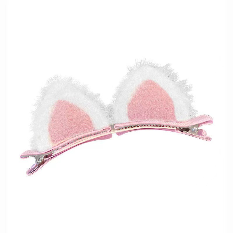 Cat-Ear Headdress Children's Hair Clip Fall/Winter New Plush Bangs Clip Side Hair Clip Little Girl Hair Clip Item Picture
