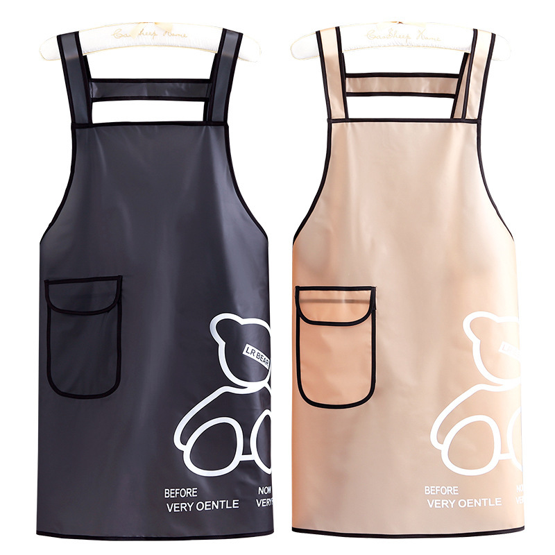 【 Chi Jia 】 Breathable TPU non-washable waterproof and oil-resistant apron, home kitchen work clothes for adults cooking at work Item Picture