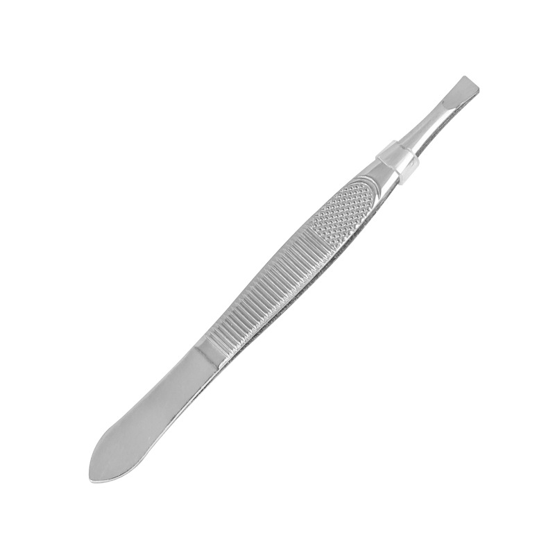 Silver single tweezers, hair plucking, false eyelash grafting, eyebrow shaping, stainless steel slanted eyelash curler, eyebrow clip Application Scenario