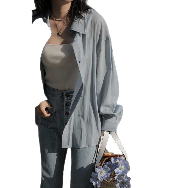polo collar shirt women's breathable sun protection shirt 2022 new style trendy shawl thin loose design women's coat Item Picture