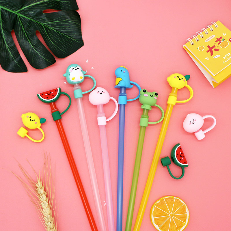 Cartoon Silicone Dust Cover Cat Coffee Straw Plug Soft Glue Straw Cap Recycleable Cute Wind Straw Cap Wholesale details Picture
