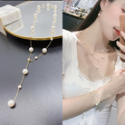 韩国轻奢小众项链S925纯银珍珠项链时尚设计感满天星锁骨链配饰