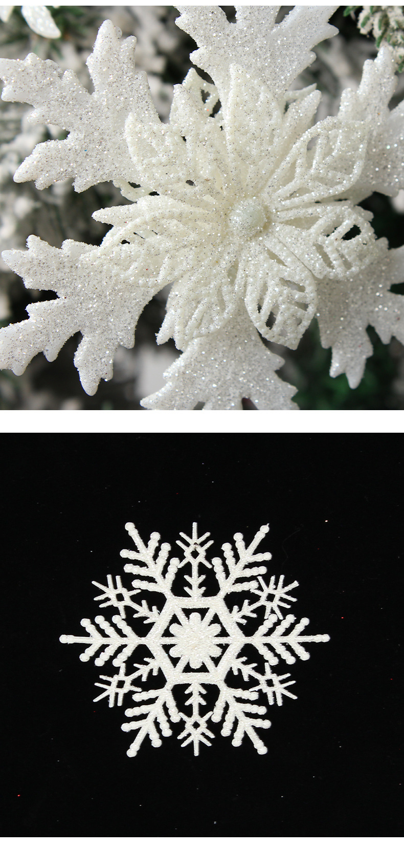 Hong Kong Love Christmas Snowflake Flake Pendant Plastic white snowflake string window Christmas Tree Snowflake Party venue pendant pic 5